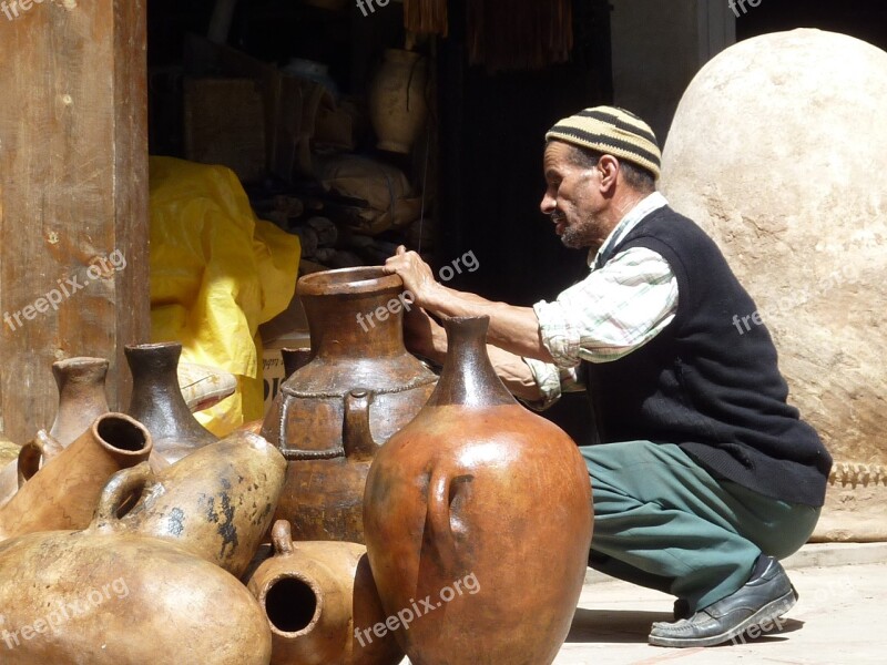 Morocco Marrakech Pottery Potter Free Photos