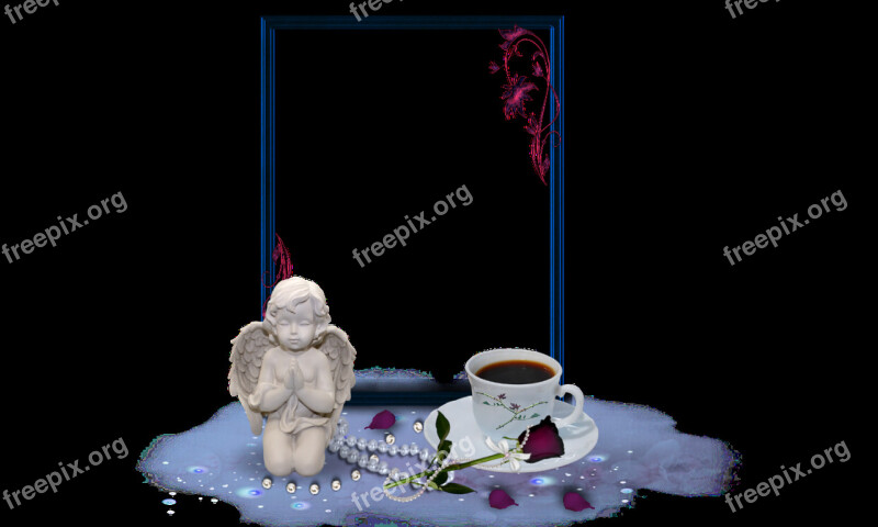 Angel Frame Good Morning Picture Frame Isolated Free Photos