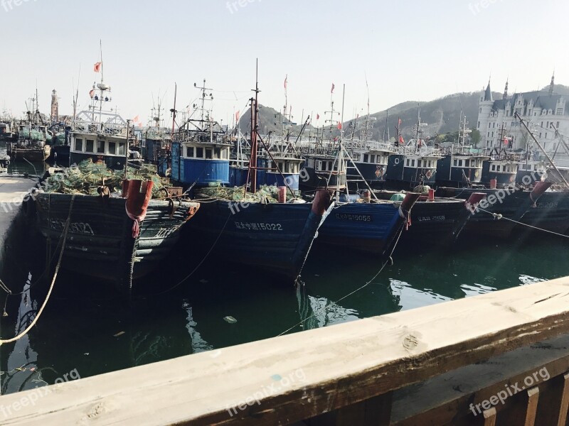 Dalian Fishing Boats Pier Free Photos