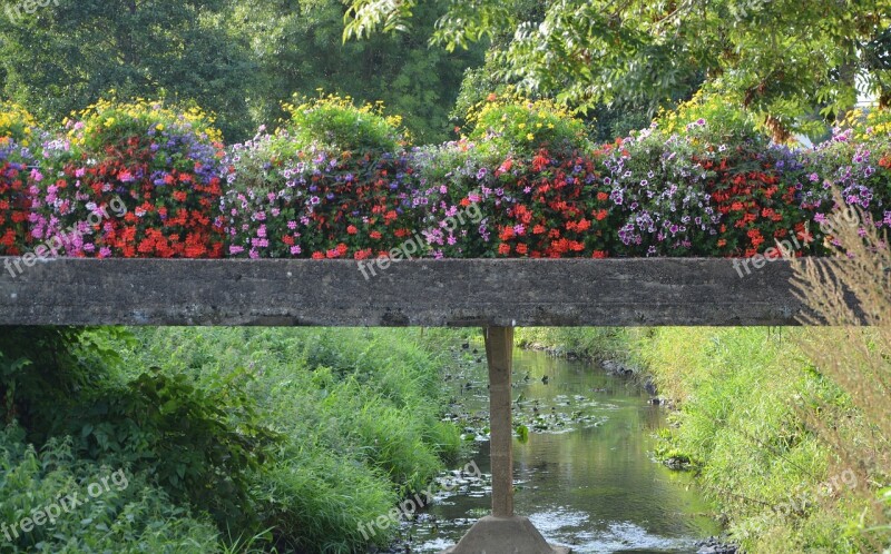 Bridge Fleuri River The Guyoult Dol De Bretagne Tourist Town Flowers