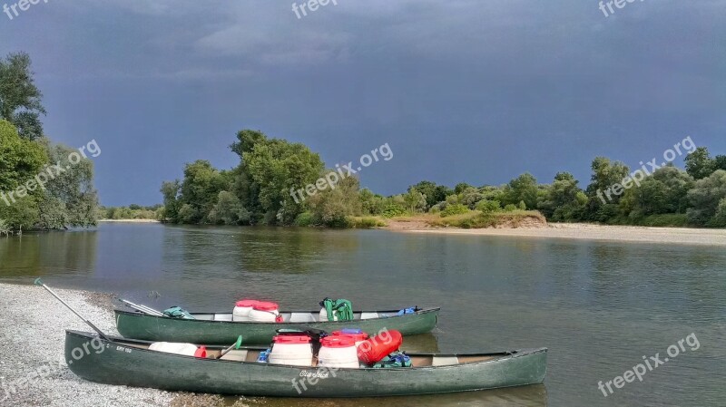 Canoeing River Boat Water Canoeist