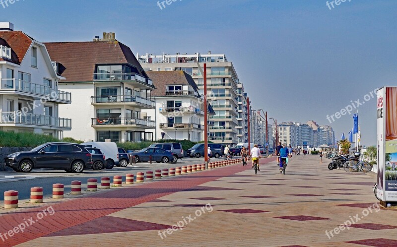 Belgium The Seaside Resort Of Knokke Beach Promenade North Sea Villas