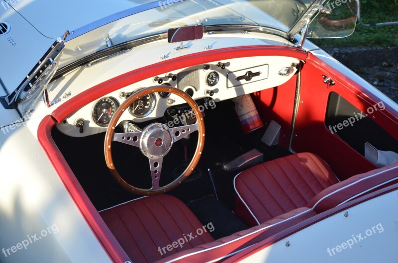 Auto Steering Wheel Oldtimer Vehicle Cockpit