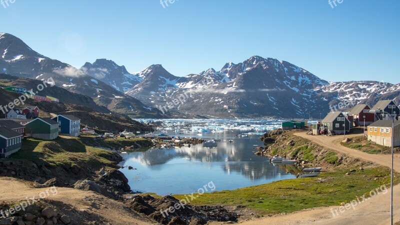 Bay Inlet Greenland Mountain Summer