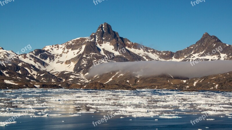 Mountain Sea Water Ice Snow