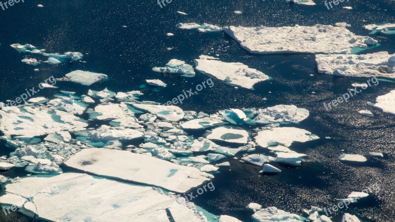 Ice Iceberg Aerial Water Blue