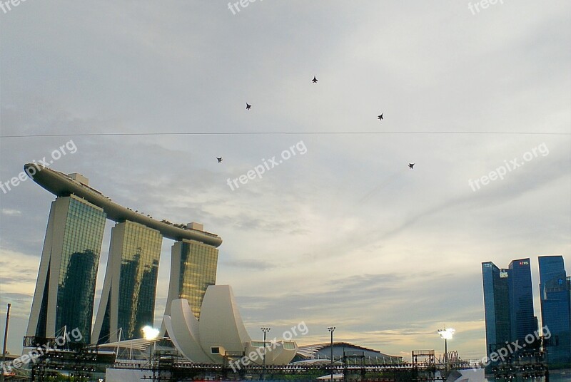 National Day Marina Bay Singapore Skyline Architecture