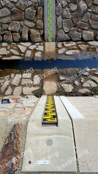 Measuring Point High Water Stream Bed Free Photos