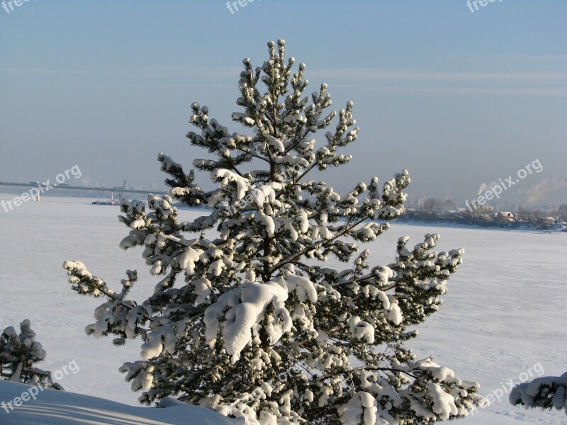 Winter Ice Frost Snow The River Kama