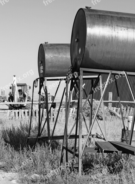 Rural Farm Farming Gas Tanks Tractor