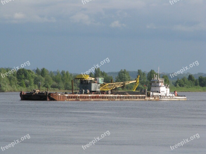 River Tug Sky Summer Water