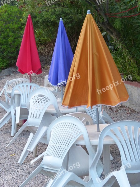 Shade Umbrellas Tables Terrace Tourism