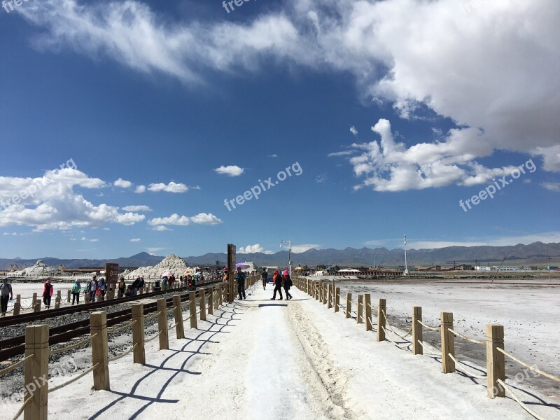 Qinghai Salt Lake Caka Salt Lake Summer Free Photos