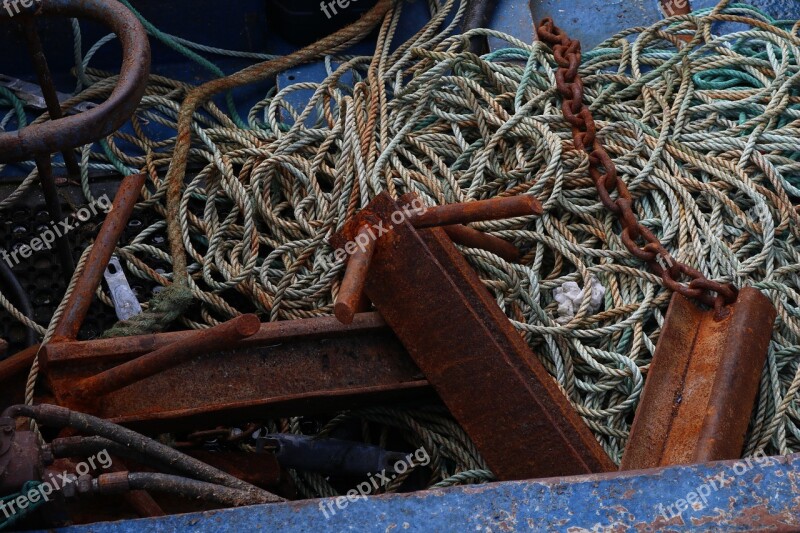 Rope Rust Rusted Old Ship