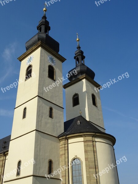 Steeple Church Building Catholic Clock Tower