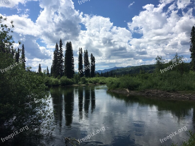 River Nature Reflection Landscape Water