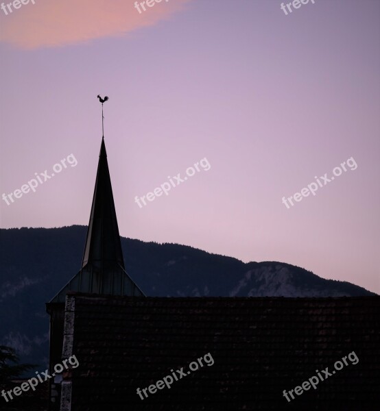 Clôcher Setting Evening Church Sunset