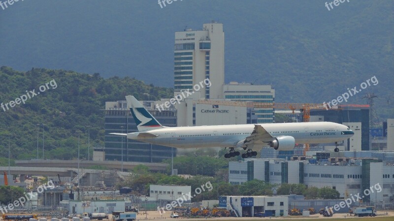 Hongkong Airplane Travel Airport Asia