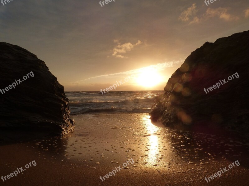 Rock Sand Sunset Vendée Calm