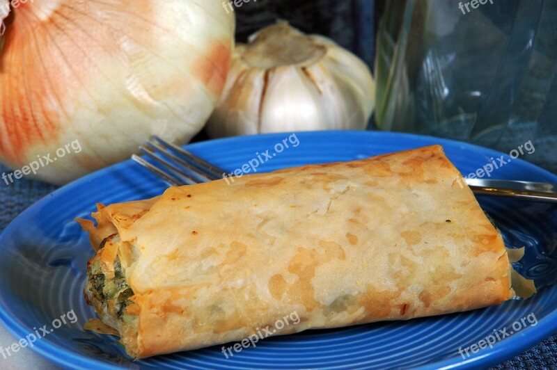 Spanakopita Onion Blue Golden Baked