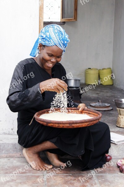 Africa Cook Woman Rice Smile