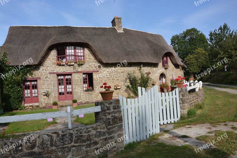 Cottage Rustic House Roof Thatched Stone House Villa