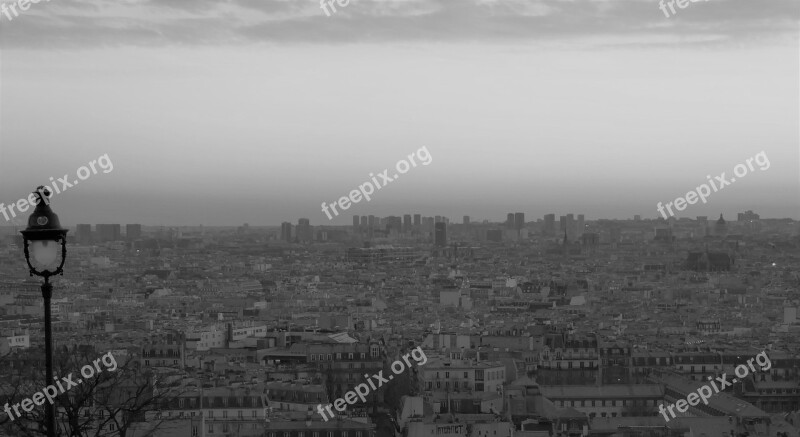 Paris Evening Lights Twilight Light Reflections