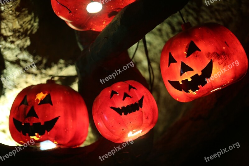 Jack-o-lantern Halloween Red Dark Smiley Face