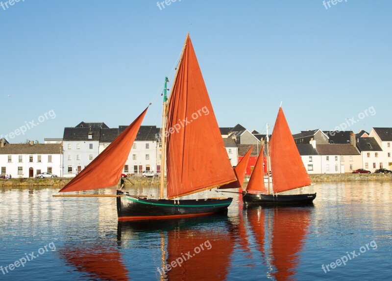 Galway Hookers Traditional Sailing Boats Galway Ireland Free Photos