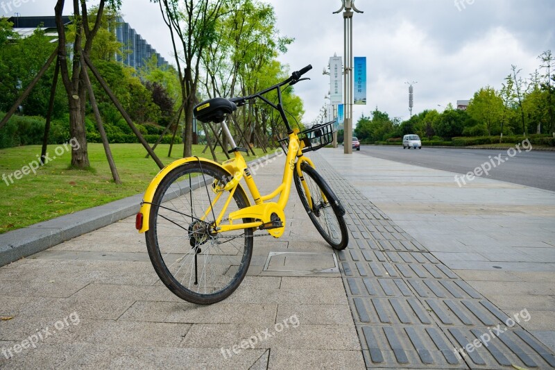 Ofo The Little Yellow Car Shared Bike Bicycle The Sharing Economy