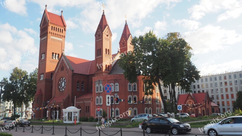 Minsk The Red Church Belarus Free Photos