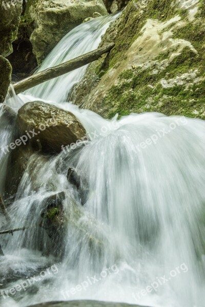 Waterfall Bear Protective Gorge Austria Styria Water Spray