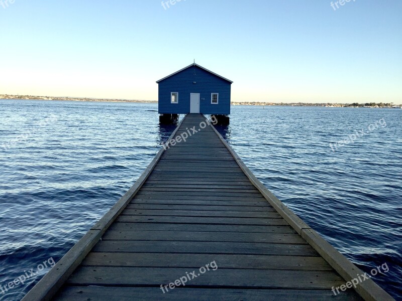 Blue Boat House Perth Western Australia Swan River Blue