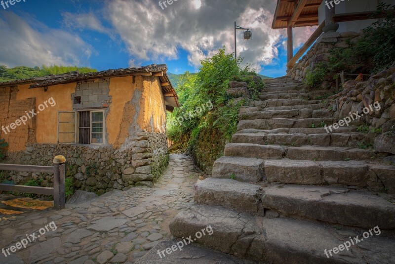 Mountain Village Mud Room Stone Road Free Photos