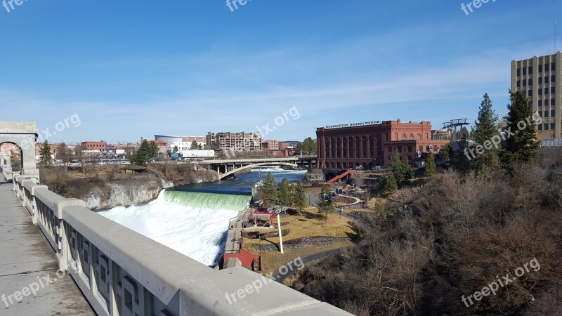 City Water Fall Cityscape Free Photos