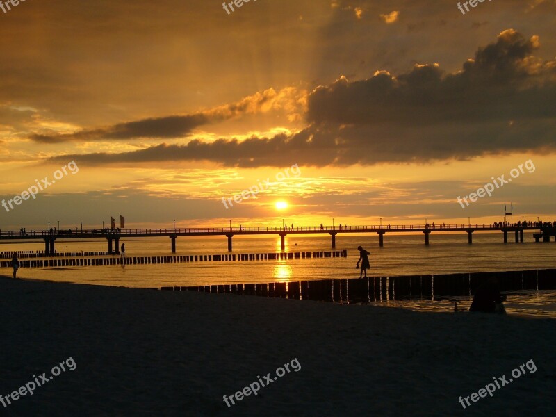 Abendstimmung Girl Setting Sun Gold Romance