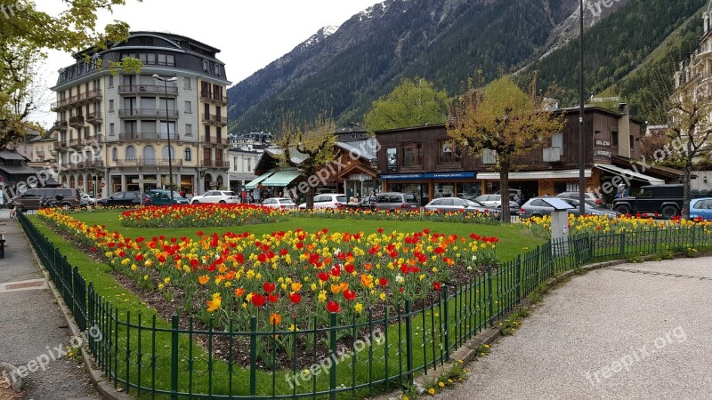 France Mountain Chamonix City Landscape