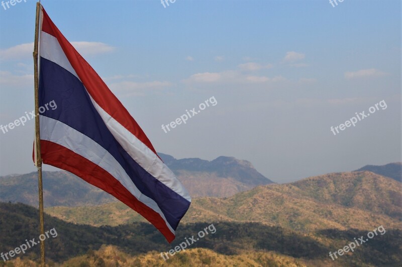 Phetchabun Thailand Flag Nature Mountains