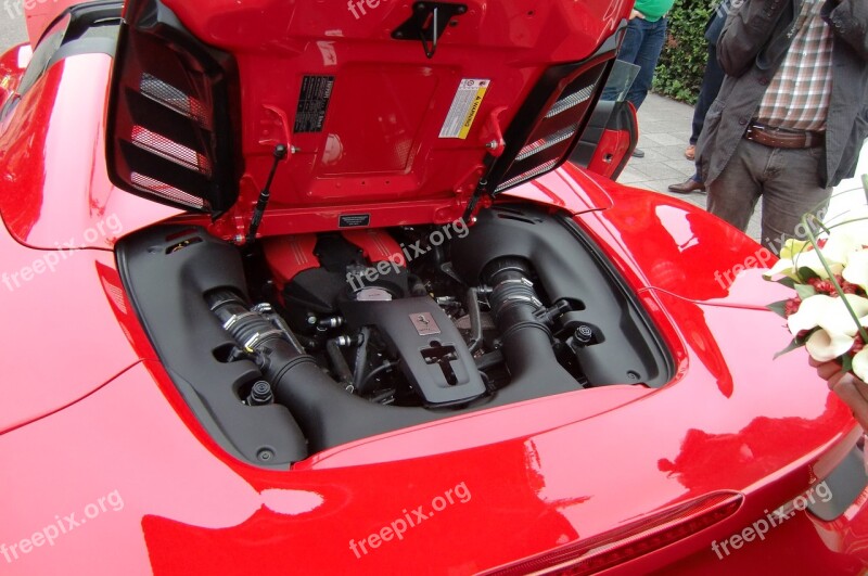 Ferrari Red Motor Power Car