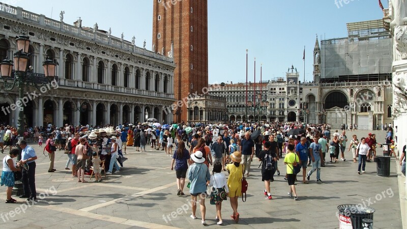 Crowd Venice Places Of Interest Italy Water