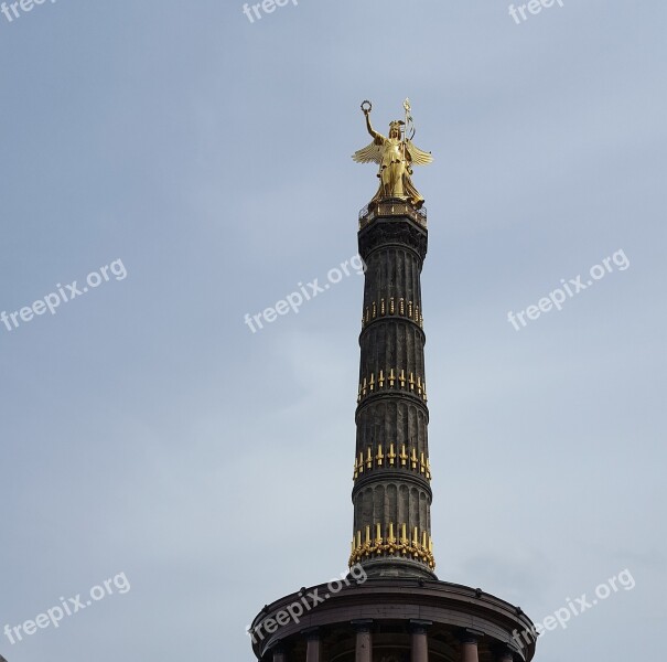 Berlin Siegessäule Landmark Gold Else Free Photos