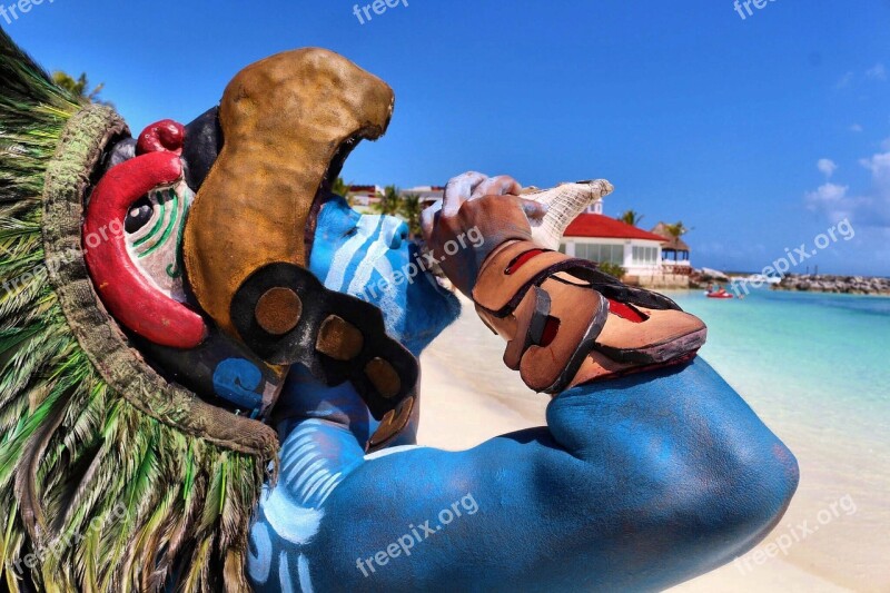 Mexico Death Mask Sea Sand Beach