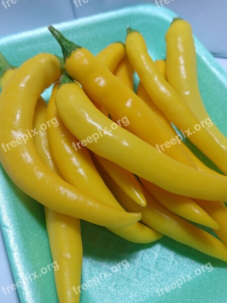 Chilli Yellow Chillies Hot Peppers Free Photos