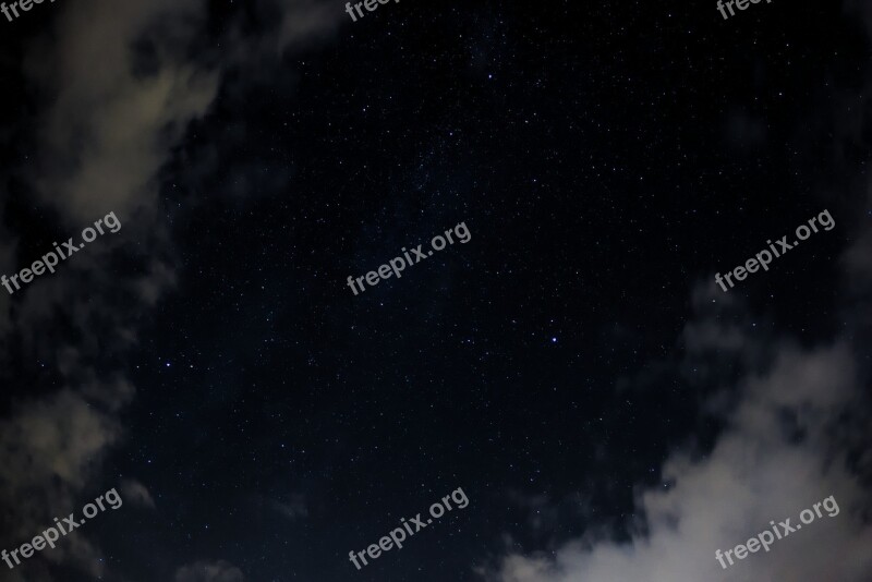 Sky Stars Night Cloudy Free Photos