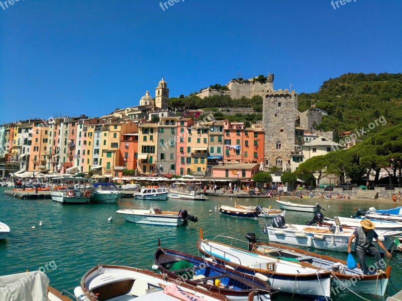 Portovenere Colored Houses Terrace Sea Boulevard