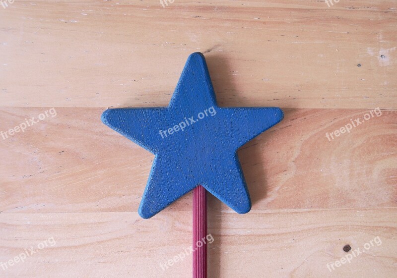 Magic Wand Star Wood Blue Star Wood Blue