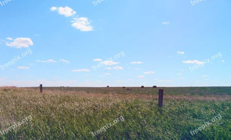 Prairie Sky Grass Field Saskatchewan