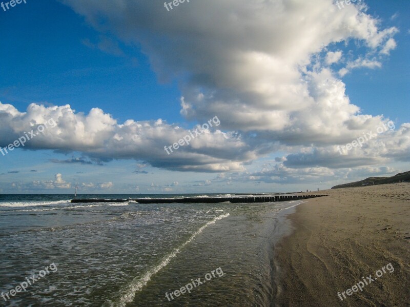 Sylt Beach North Sea Dunes Clouds