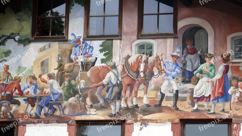 Facade Mural Bavaria Painting Frescos