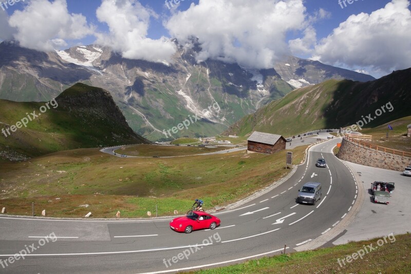 Pass High Alpine Road Grossglockner Mountains Alpine